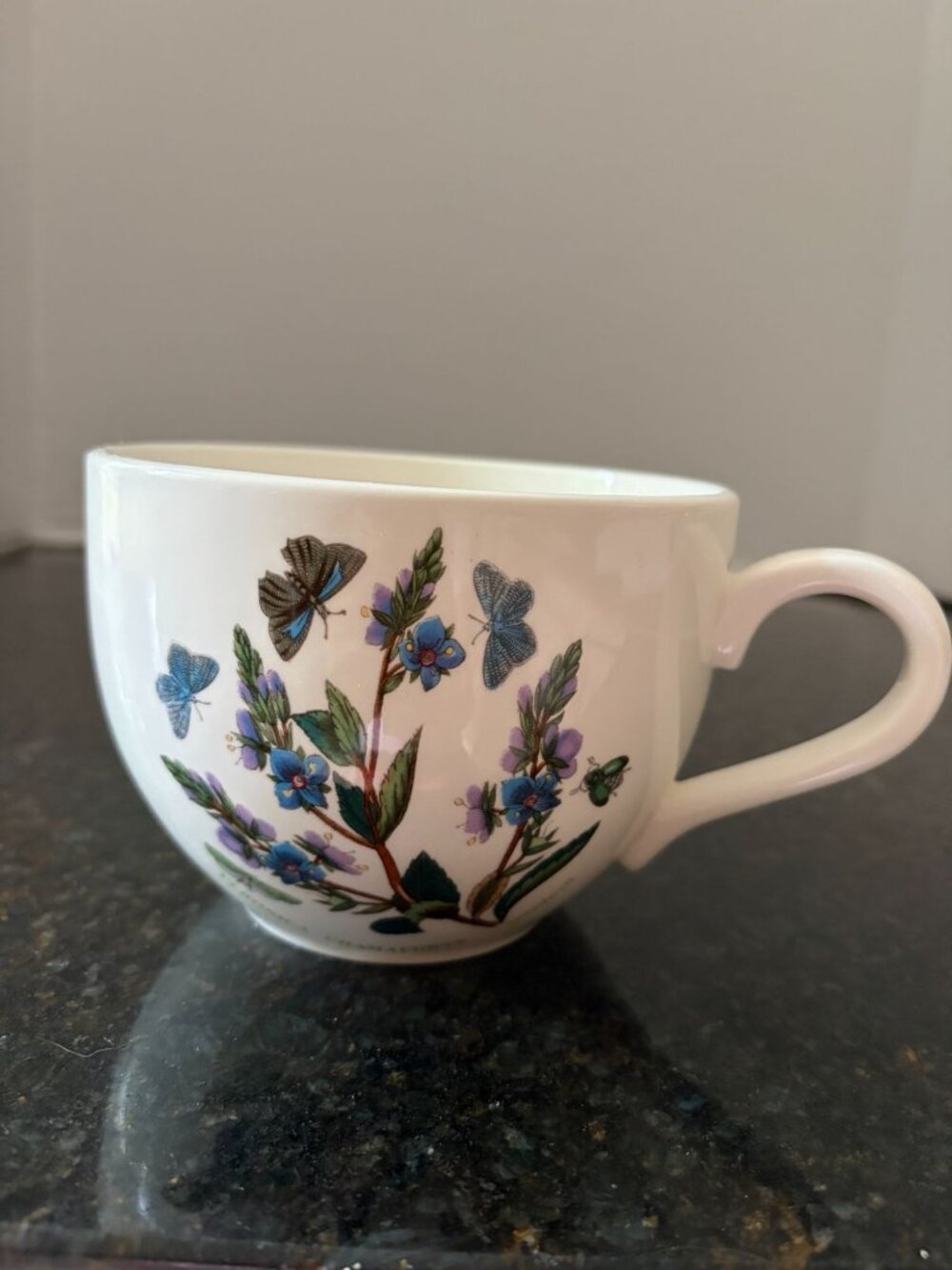 Portmeirion Botanic Garden 5" Wide, Ceramic Speedwell Jumbo Coffee Cup